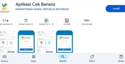 Periksa daftar penerima bansos lewat aplikasi. (Sumber: Google Play Store)