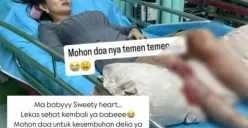 Pemain sinetron, Delia Yasmine mengalami kecelakaan lalu lintas di Tol Jagorawi pada Minggu dini hari, 5 Januari 2025. (Sumber: Instagram Bebby Vie)