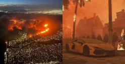 Kebakaran Los Angeles membuat beberapa lokasi berubah menjadi abu karena api yang tak bisa dikendalikan. (Sumber: X/@pasthistoryx)