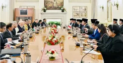 Presiden Republik Indonesia, Prabowo Subianto, melakukan pertemuan bilateral dengan Perdana Menteri India, Narendra Modi, di Hyderabad House, New Delhi, pada pada Sabtu, 25 Januari 2025. (Sumber: Foto: Dok BPMI Setpres/Laily Rachev)