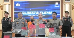 Pria membunuh ibu kandungnya sendiri di Sleman, Yogyakarta ditetapkan sebagai tersangka. (Sumber: Polresta Sleman)