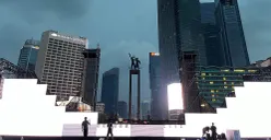 Suasana Bundaran HI, Menteng, Jakarta Pusat. (Sumber: Poskota/Muhammad Tegar Jihad Al Faruq)