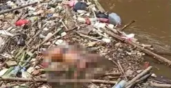 Tangkap layar sesosok mayat tanpa kepala di kali Ciliwung, tepatnya di Jalan Rawajati Timur III, Pancoran, Jakarta Selatan.