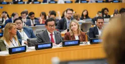 Gubernur Jakarta Pramono Anung saat menghadiri High-Level Political Forum: Local and Regional Governments Forum yang diselenggarakan di Markas Besar PBB, New York, Rabu, 16 Juli 2025. (Sumber: Kominfotik Pemprov Jakarta)