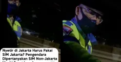 Ilustrasi video viral polisi lalu lintas yang menghentikan pengemudi dan menanyakan SIM Jakarta. (Sumber: Instagram/@_thinksmart.id)