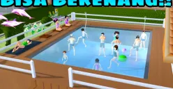 Ilustrasi membuat kolam renang di Sakura School Simulator. (Sumber: YouTube/Shofya Tricom)