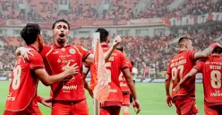 Potret pemain Persija Jakarta saat bertanding di laga uji coba melawan Arema FC. (Sumber: Persija)