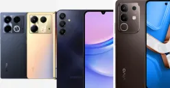 Ilustrasi perbandingan HP Rp2 jutaan dari merek Samsung, Vivo dan Infinix. (Sumber: Kolase/ Poskota)