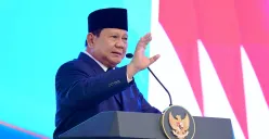 Potret Presiden RI, Prabowo Subianto yang mengumumkan terkait kenaikan gaji hakim. (Sumber: setneg.go.id)