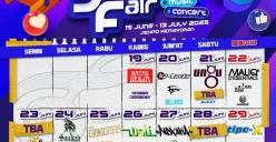 Jadwal konser musik Jakarta Fair Kemayoran dan daftar musisi yang hadir. (Sumber: Instagram/@jakartafairid)