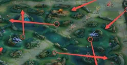 Ilustrasi istilah split push di Mobile Legends. (Sumber: Facebook/Ryanx Sinclaire)