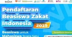 Pendaftaran program Beasiswa Zakat Indonesia 2025 dibuka hingga 11 Juli 2025 mendatang. (Sumber: Website/uinsa)