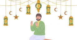 Ilustrasi salat tarawih sendiri di rumah. (Sumber: Poskota/Arip Apandi)