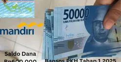 NIK e-KTP dan nama milik Anda berhasil tervalidasi memperoleh saldo dana Rp600.000 dari subsidi bansos PKH tahap 1 2025 via Rekening Bank Mandiri. (Sumber: Poskota/Gabriel Omar Batistuta)