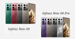 Tampilan hp Infinix Note 50 dan Note 50 Pro. (Sumber: Kolase/id.infinixmobility.com)