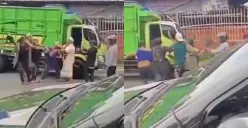 Momen sopir truk di Banyuwangi menjadi korban pengeroyokan oleh sejumlah pengamen jalanan. (Sumber: Tangkap Layar X/@Pai_Ca1)