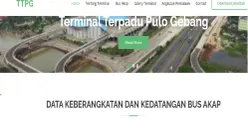 Akses terminalpulogebang.com untuk akses semua informasi tentang kedatangan, keberangkatan dan PO yang tersedia di Terminal Pulo Gebang. (Sumber: Tangkap Layar terminalpulogebang.com)