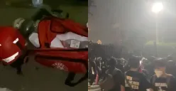 Tangkapan layar. Aksi demonstrasi tolak RUU Polri dan UU TNI di Jakarta kisruh. (Sumber: X/@barengwarga)