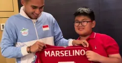 Bocah viral fans Marselino Ferdinan akhirnya langsung bertemu dengan sang idola. (IG Marselino Ferdinan)
