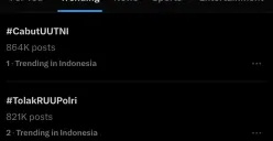 Trending topik nomor 1 di Indonesia, Cabut UU TNI (Sumber: Poskota/Mitha Aullia)
