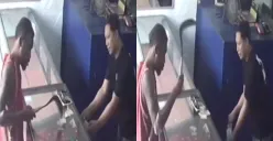 Momen seorang pria memalak toko emas dengan menggunakan sajam di Manokwari, Papua Barat. (Sumber: Tangkap Layar Instagram/@medsoszone)