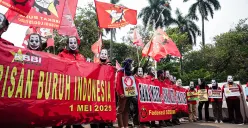 Apa tuntutan buruh yang akan gelar demo hari ini di Gedung DPR RI?.(Sumber: Poskota/Bilal Nugraha Ginanjar)