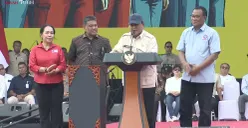 Presiden Prabowo Subianto tampil menyampaikan orasi politik dalam peringatan Hari Buruh Internasional (May Day) 2025. (Sumber: YouTube/ Sekretariat Presiden)