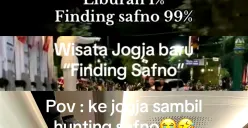 Ilustrasi tren humor Finding Safno yang viral di media sosial. (Sumber: Poskota/Dzikri)
