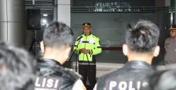 Polres Metro Tangerang Kota melakukan apel malam sebelum gelar patroli Operasi Berantas Jaya 2025 pada Minggu, 11 Mei 2025. (Sumber: Humas Polres Tangerang Kota)