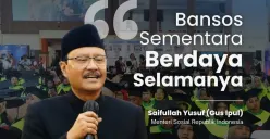 Menteri Sosial Saifullah Yusuf atau disapa Gus Ipul ajak warga miskin penerima bansos ikut pelatihan keterampilan dan permodalan usaha. (Kemensos RI)