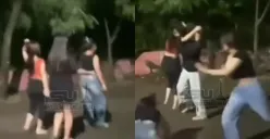 Dua kelompok wanita terlibat perkelahian di Semarang. (Sumber: Tangkap Layar Instagram/@info_semarang_update)