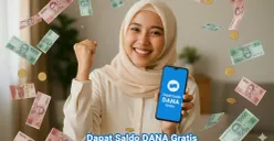 Ilustrasi dapat hadiah saldo DANA gratis dari aplikasi game penghasil uang. (Sumber: Gemini AI)