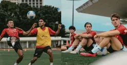 Pemain Timnas Indonesia U-23 saat menjalani sesi latihan menjelang laga uji coba melawan Mali di Stadion Pakansari. (Sumber: Instagram/@timnasindonesia)