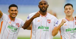 Potret pemain Borneo FC yang kini mengukuhkan tim-nya sebagai pemuncak klasemen sementara Super League 2025/2026. (Sumber: Instagram/borneofc.id)