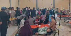 Kondisi posko pelajar keracunan di Cipongkor, Kabupaten Bandung Barat. (Sumber: Poskota/Gatot Poedji Utomo)
