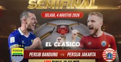 Link live streaming Persib vs Persija di semifinal Piala Presiden 2026 hari ini, Selasa, 4 Agustus 2026. (Sumber: Instagram/@sports.indosiar)
