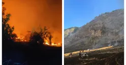 Kolase kebakaran hutan dan lahan melanda kawasan Taman Nasional Bromo Tengger Semeru (TNBTS), Jawa Timur. (Sumber: X/@NaraSenyap)
