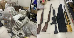 Ratusan senjata api dan airsoft gun ditemukan di sebuah ruangan Sekolah Sekolah Swasta di Pondok Pinang, Jakarta Selatan. (Sumber: Dok. Istimewa)
