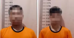 Polisi saat mengamankan pelaku di Polsek Karawaci. (Sumber: Istimewa)