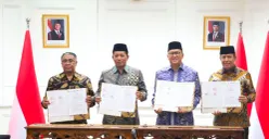 Penandatanganan Nota Kesepahaman (MoU) antara BAZNAS, Danantara, Kemenkop dan MES terkait memperkuat ekosistem zakat dan koperasi syariah pada Kamis, 13 Agustus 2026 di Jakarta. (Sumber: Istimewa)