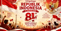 Ilustrasi - Contoh ucapan HUT ke-81 RI yang bermakna dan penuh semangat kemerdekaan. (Sumber: ChatGPT)