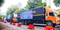 Polda Metro Jaya mengirimkan 12 truk bantuan kemanusiaan untuk warga terdampak gempa bumi di NTT, Senin, 17 Agustus 2026. (Sumber: Dok. Istimewa)