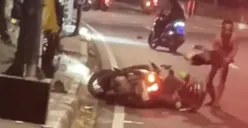 Pria berinisial J mengamuk dan diduga memukul sejumlah pengendara motor di kawasan Lenteng Agung, Jagakarsa, Jakarta Selatan. (Sumber: Instagram)