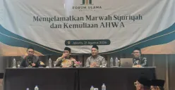 Halaqah Jam’iyyah Nahdlatul Ulama yang digelar Forum Ulama Nahdliyyin (FUN) menjelang Muktamar ke-35 NU di Jakarta, Jumat (21/8/2026), menyerukan penolakan politik uang dan suap dalam proses AHWA. (Sumber: Istimewa)