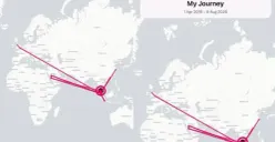 Tren My 2026 Journey dapat dibuat dari riwayat perjalanan Google Maps Timeline dan diubah menjadi video animasi menggunakan Timeline Visualizer. (Sumber: Instagram)