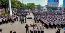 Polda Metro Jaya mempersiapkan pengamanan untuk mengamankan aksi demonstrasi di depan Gedung DPR/MPR, Jakarta Pusat, Kamis, 27 Agustus 2026. (Sumber: Polda Metro Jaya)
