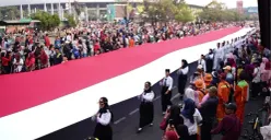 Bendera panjang saat Pesona Nusantara Bekasi Keren (PNBK) Jilid III di Kota Bekasi, Minggu, 30 Agustus 2026. (Sumber: Dok. Istimewa)