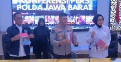 Jumpa pers Direktorat Siber Polda Jabar terkait kasus predator anak di Mapolda Jabar, Kota Bandung, Senin, 31 Agustus 2026. (Sumber: Dok. Istimewa)