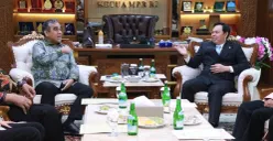 Pimpinan DPD RI menyambangi Ruang Kerja Ketua MPR, Gedung Nusantara III Lantai 7, Komplek Parlemen Senayan, Jakarta Pusat, Rabu, 11 Februari 2026. (Sumber: Dok. DPD)