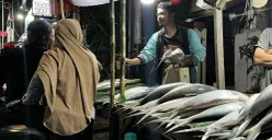 Suasana pedagang ikan bandeng musiman di Jalan Sulaiman Rawa Belong, Kebon Jeruk, Jakarta Barat. (Sumber: Poskota/Pandi Ramedhan)